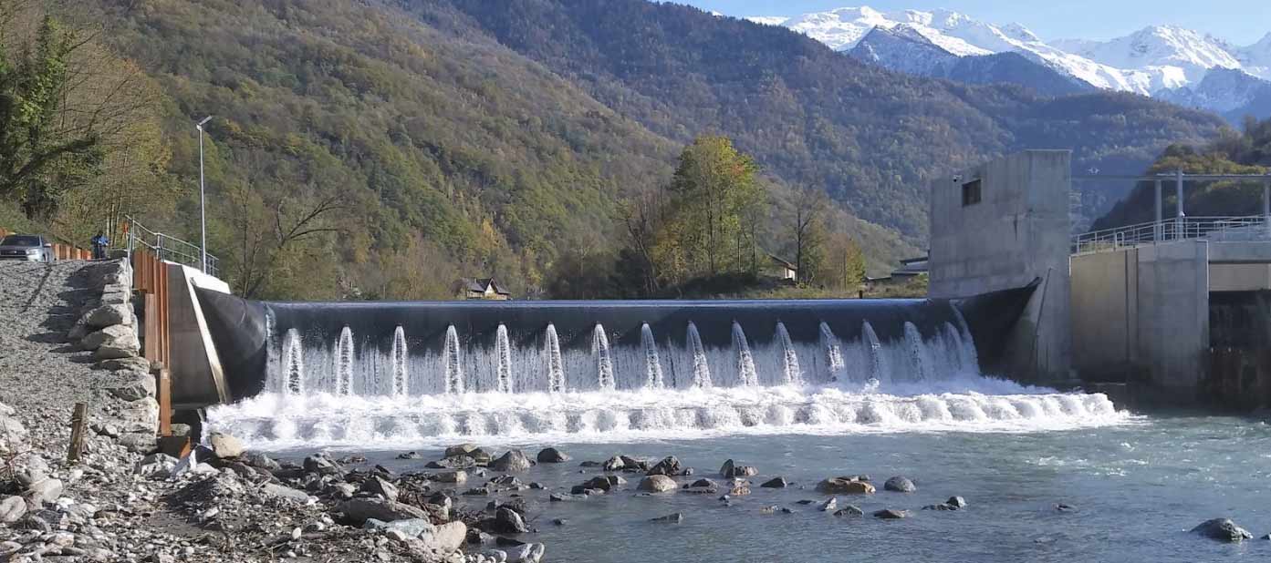 Wehrkannte bewegliches Schlauchwehr